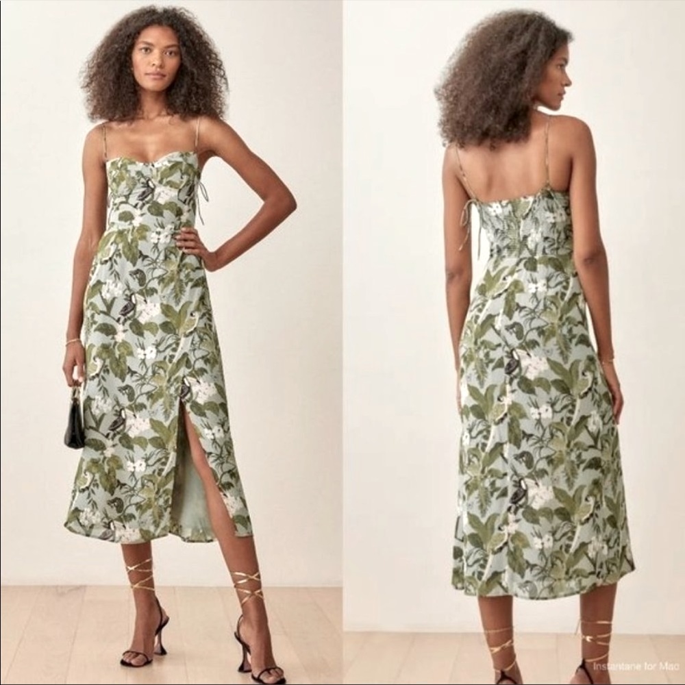 Reformation Kourtney Midi Dress- Size 2, Tropical Print